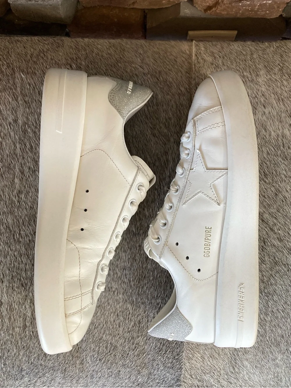 Golden Goose Pure New Star White Silver Sneakers